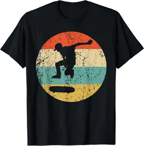 100% Cotton Skateboarding Shirt - Vintage Retro Skateboarder T-Shirt T-Shirt