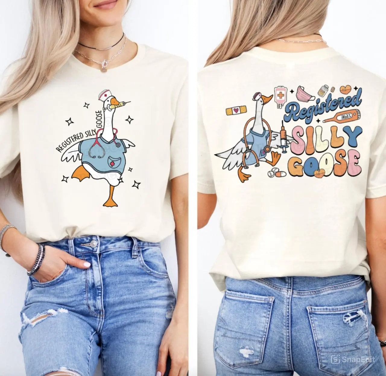 Silly Goose Registered Nurse Shirt, Nursing Student Sweat, Nursing School Tee, Registered Silly Goose Shirt, For Work RN, Nurse Life Gift, CNA Hoodie