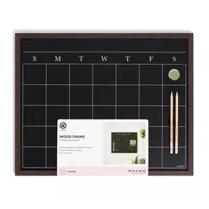 16"x20" Wood Frame Chalkboard Calendar Keep track of tasks any time of the year with Monthly Wood Framed Chalkboard Calendar. Get creative when writing reminders and more!
