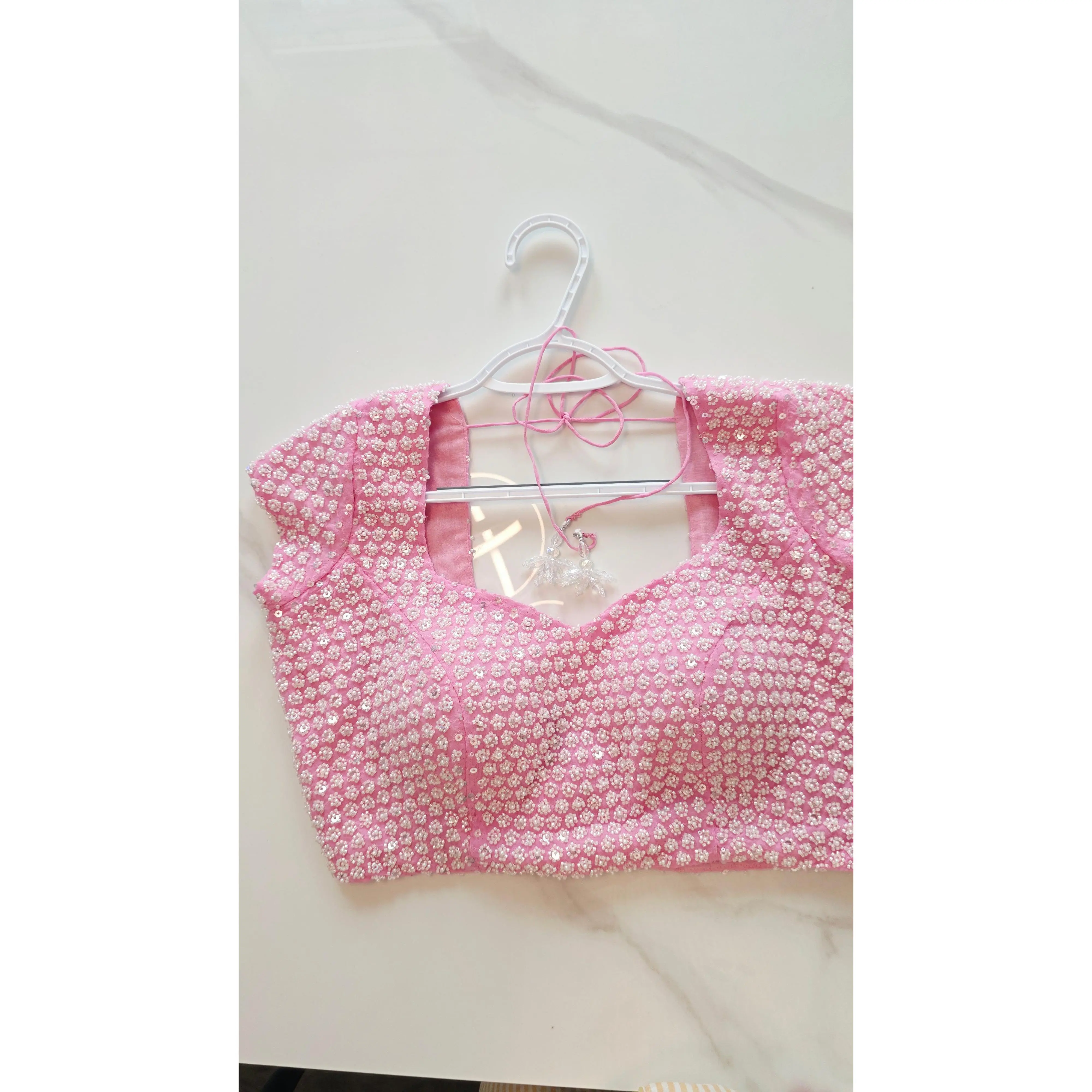 Womens Allover Beads Pastel Blouses