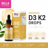 Bella All Natural D3 K2 Drops Organic Omega 3 MCT Oil 50ml Supplement for Daily Health Needs