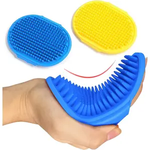 Brush, Pet Shampoo Bath Brush Shedding  Massage Rubber Comb with Adjustable Ring Handle for Long Short Haired Dogs and Cats 2 count