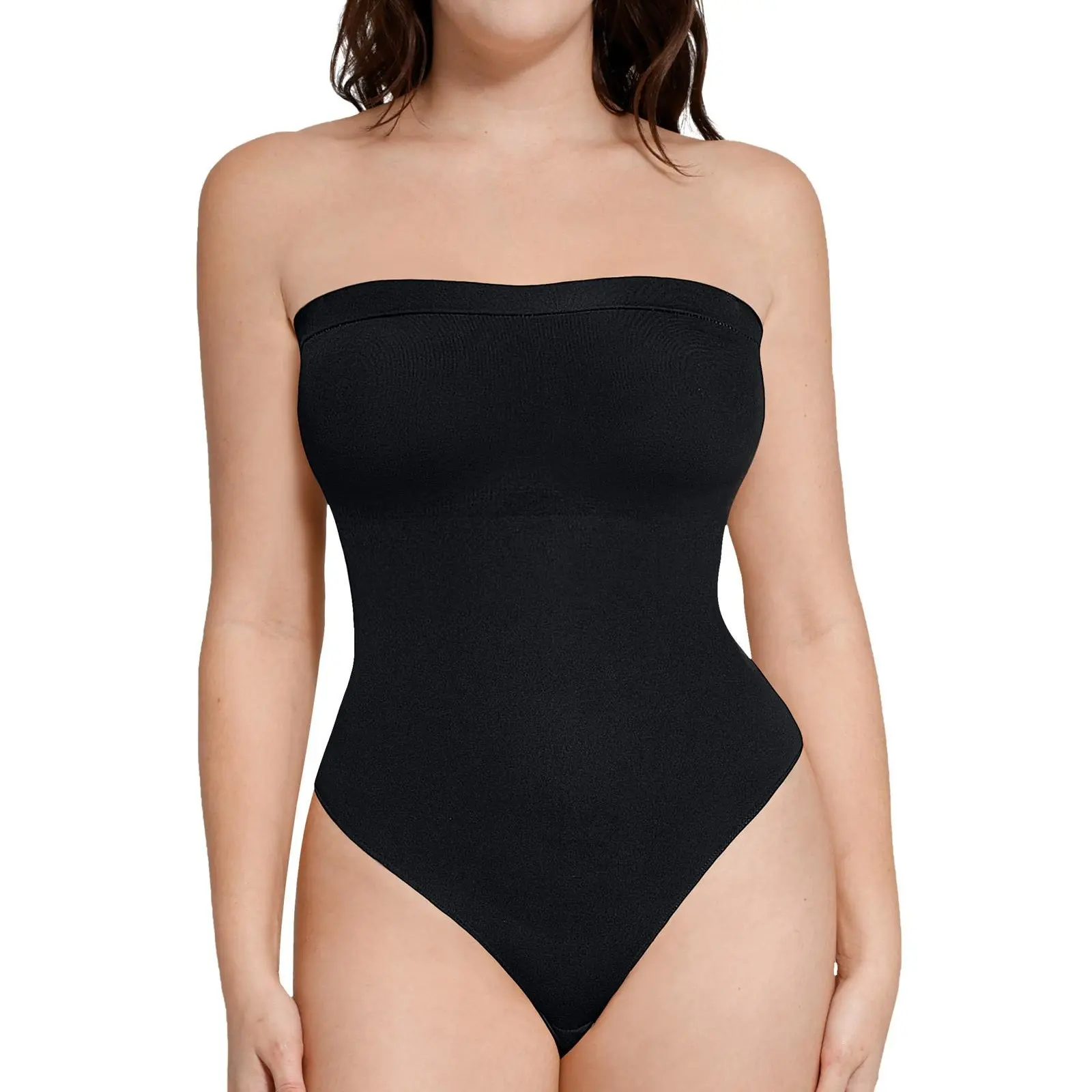 FeelinGirl Strapless Bodysuit for Women Removable  Tummy Control Seamless Sculpt Thong Tops Fabric Fit Lady Womenswear Underwear Comfort Sale