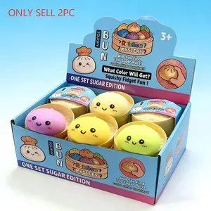 2 Mini Squishy Baozi Toys, Kids Party Gift Set, Includes Steamer, Fun Prank for Office and Home, Stress Relief, Holiday Gifts