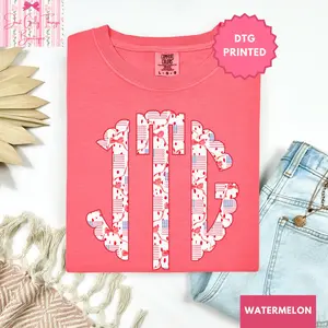 Custom Fourth of July Monogram Shirt ~ (Leave First Name Initial, Last Name Initial, Middle Name Initial in Notes at Checkout), Custom Name Shirt, Personalized Name Shirt, Custom Monogram Shirt, Preppy Summer Shirt, Monogrammed Shirt