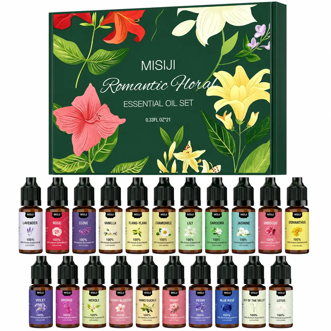 MISIJI 7/14/21 pcs Romantic Floral Essential Oils Set, Long-Lasting Essential Oil Fragrances, Home & Car Fragrance, for Diffusers, Humidifiers, Candle Making, Local Warehouse| Valentines Day Gifts for Women, Friend