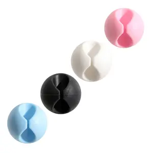 4 Counts Cable Clips for Desk, Colorful Strong Adhesive Cable Holder, Compact Cable Clamps for Desk, Nightstand, Car Interior
