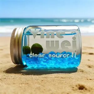 Cute Marimo Moss Ball Energy Bottle - Low-Maintenance & Self-Sustaining Micro Habitat for Desk & Home, A Soothing Closed Ecosystem & Unique Decor for Low-Light Spaces (Includes LIVELY Moss Ball Pet)