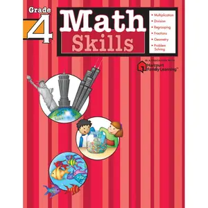 Math Skills: Grade 4 (Flash Kids Harcourt Family Learning) by Flash Kids Editors [Paperback Book]