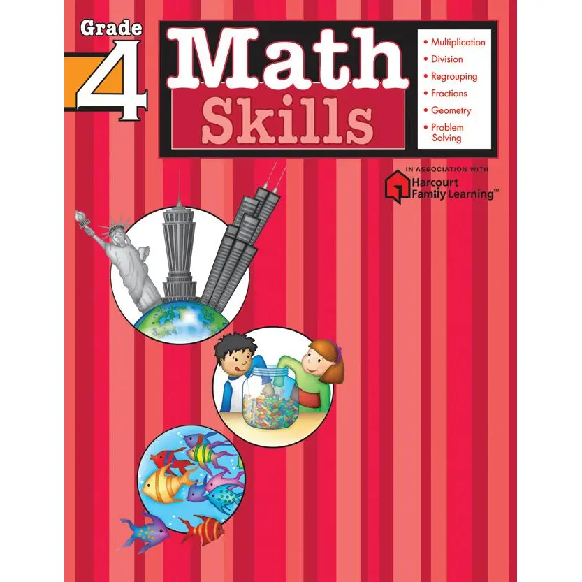 Math Skills: Grade 4 (Flash Kids Harcourt Family Learning) by Flash ...