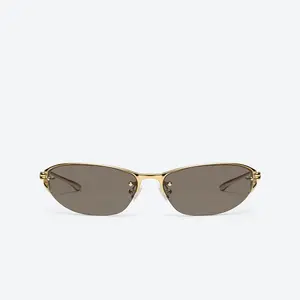 GENTLE MONSTER Futura 03 Gold Frame Brown Lenses Wraparound Shape