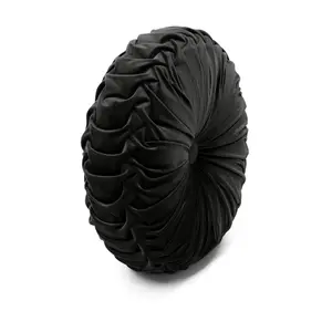 Round Pleated Soft Velvet Dec. Pillow by Lush Decor Round Pleated Soft Velvet Dec. Pillow by Lush Decor