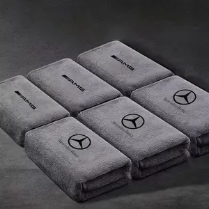 Car Wash Microfiber Towel, Auto Logo Cleaning Drying Rag Cloth, for Mercedes Benz Amg W205 W203 Glc Gla W210 W211 W220 Accessories