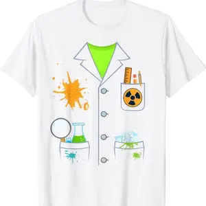 Mad Scientist Or Chemist White Lab Coat Halloween Costume T-shirt