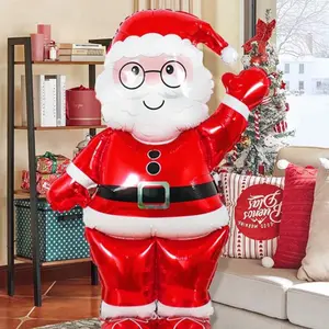 36 Inch Christmas Santa Balloon with Snowflake Red Hat and Scarf