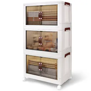 26.5 Gal Plastic Storage Bins, 3 Pack Stackable Storage Containers with Wheels and Lids Collapsible Organization for Living Home & Office Organiser