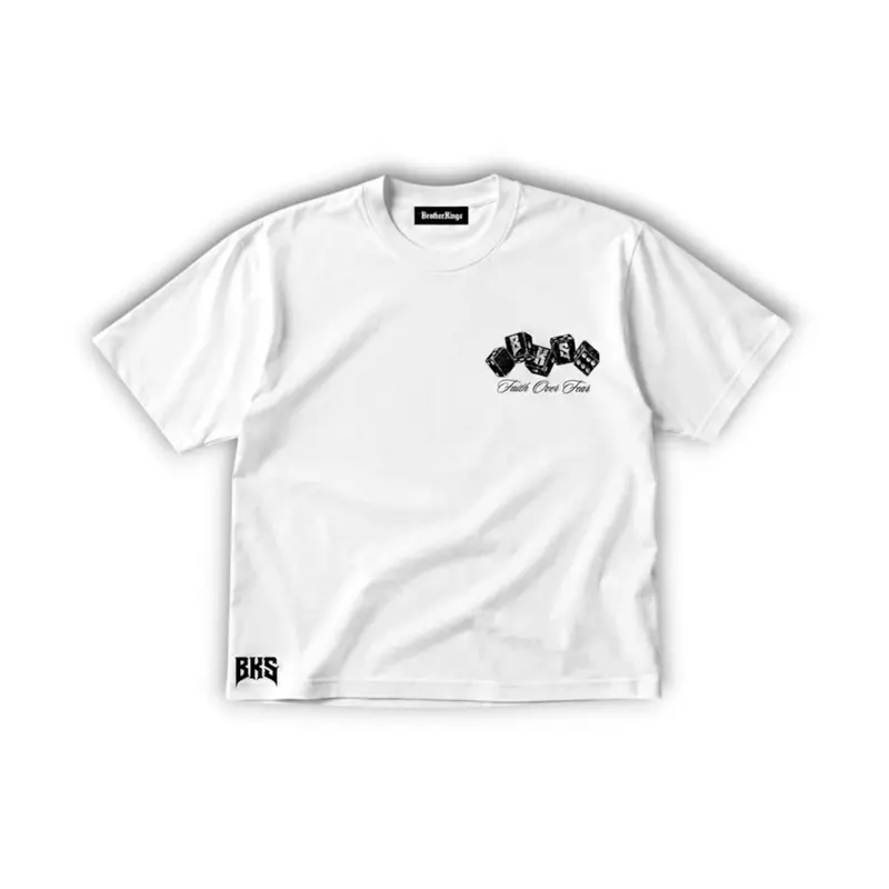 BKS White Shirt with Embroidery and DTG Printed Designs for Men