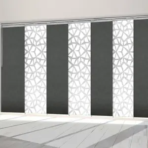 7-Panel Single Rail Panel Track Extendable 110"-153"W x 91.4"H, Panel width 23.5", Shattered, Smoke