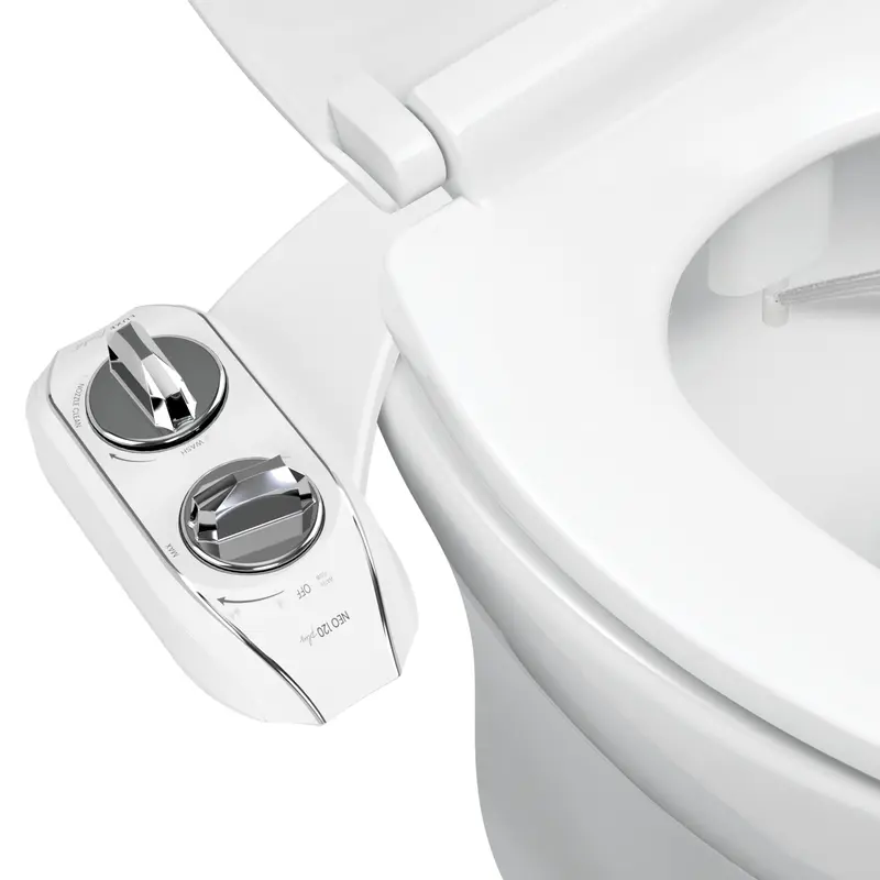 LUXE Bidet NEO 120 Plus - Rear Wash Only, Bidet Attachment for Toilet Seat, Easy Slide-in Install, Patented 360° Self-Clean, and Flip Feature