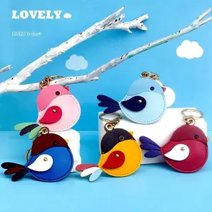 Cute Bird Shaped Keychain Protector Case, Adorable Design with Key Ring, Scratch Resistant Lightweight, Fits Access Card & Tracker, Keychain Kawaii