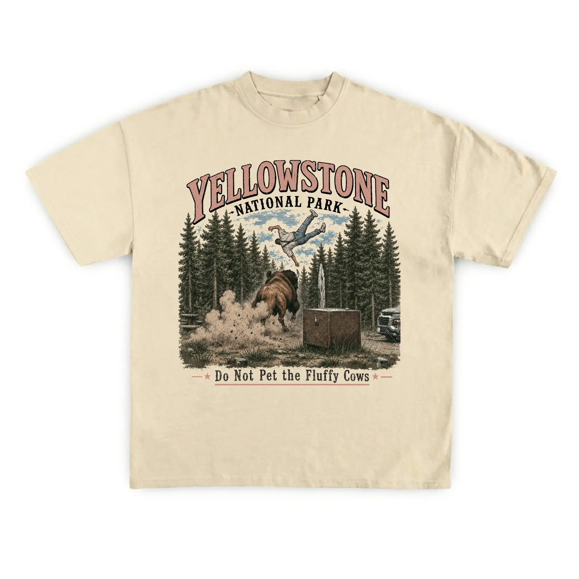 Do Not Pet The Fluffy Cows Tee, Yellowstone National Park T-Shirt, Family Trip Outfit, Matching Camp Tees, Vacation Gifts