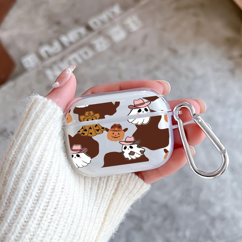 Cowboy Ghost Fantasy Pattern TPU Soft Protective Case for Apple AirPods 4/3/2/1/Pro/Pro2 Transparent Earphone Cover with Keychain Attachment Cowboy Ghost Fantasy Pattern TPU Soft Protective Case for Apple AirPods 4/3/2/1/Pro/Pro2 Transparent Earphone Cover with Keychain Attachment