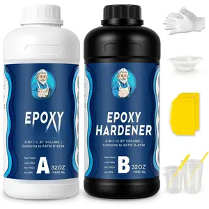 64oz Epoxy  Kit - 1:1  Clear Epoxy  Low Viscosity Casting for River Table,,Flower Preservation, Art Crafts