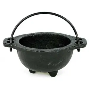 Cast Iron Cauldron 3 Inch — Altar Ritual Burning Bowl Gloss Black