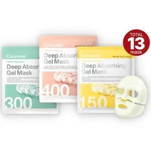 Perfect Absorb Gel Mask Trio┃Collagen Peptide + Vitamin C Ceramide + PDRN Panthenol┃Overnight Deep Absorbing Korean Facial Mask Set