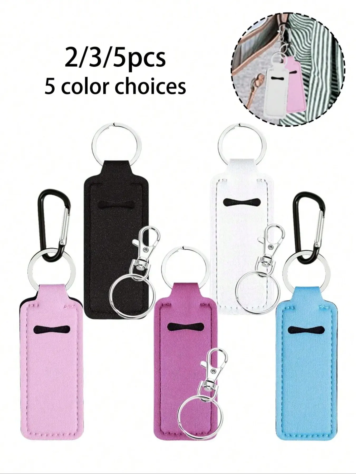 Chapsticks Holder Keychain For Lipstick Lip Balm Keychain Holder With Clip Stocking Stuffers For Women Winter, Lip Gloss Tube Holder, Travel Accessory, Keychain Accessories, Lipstick Cover Keychain, Portable Keychain Clip To Keys