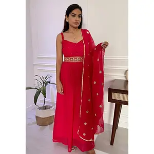 Red Anarkali Suit Set