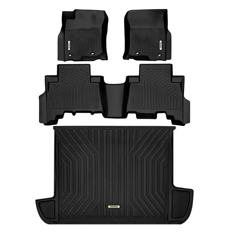 YITAMOTOR Floor Mats & Cargo Liner Fit for Toyota 4Runner 2013-2024, Custom TPE All Weather Floor Liner, 1st & 2nd Row Full Set Car Liners