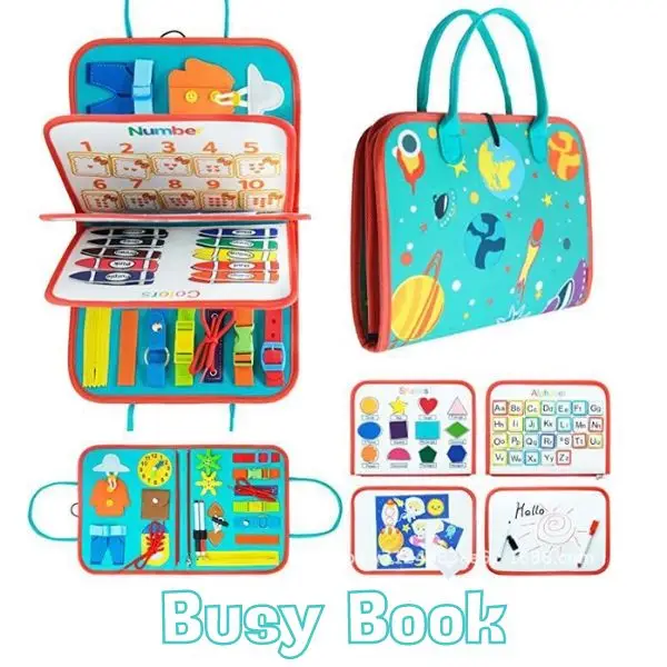 Hallowen Montessori Busy Book for Toddler 1-3, Montessori Busy Board with Buckles, Educational Activities for Learning Fine Motor Skills, Travel Toy f