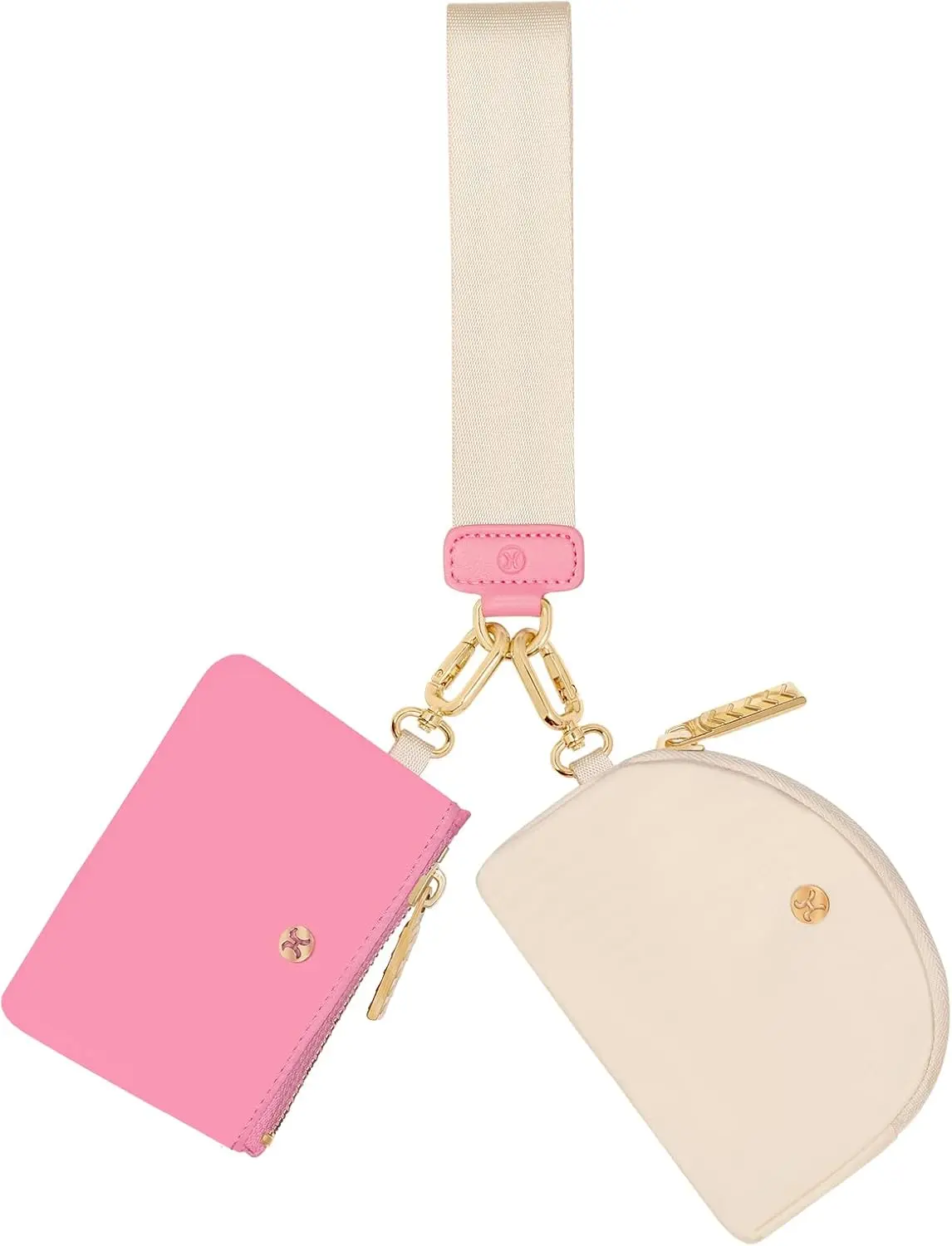 Wallet, Detachable Dual Pouch Wristlet Wallets for Women Men, Portable Mini Zip Around Small Wallet  Purse