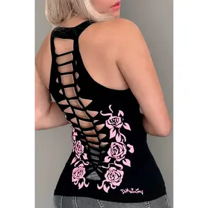 Georgia Rose Graphic Back Racerback Sexy Slashed Country Festival Tank