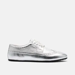 Alexander Silver Leather Ballerina Longwing Sneakers