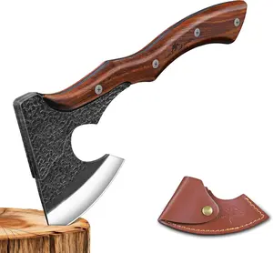 Purple Dragon Axe with Sheath - Axe for Outdoor & Garden Work with Full Tang Wood Handle, Men's Gift