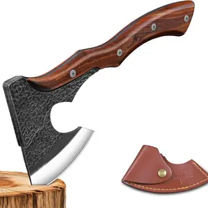 Purple Dragon Axe with Sheath - Axe for Outdoor & Garden Work with Full Tang Wood Handle, Men's Gift
