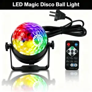 PAIDUN Crystal Magic Ball Light Mini Disco DJ Bar KTV Club Home Party Decor Stage Lighting Sound Activated Remote Control