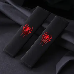 2pcs Soft Car Seat Belt Covers, Spider Design Shoulder Protectors, Cartoon Style Safety Belts, Vehicle Anti-Choking Cushions