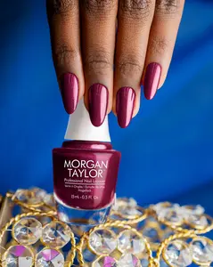 Morgan Taylor A Tale Of Two Nails - Red Pearl, Professional Lacquer, Vibrant, Chip-Resistant, Fast-Drying, Long-Lasting, High-Shine, Perfect for Manicures & Pedicure, 15mL.