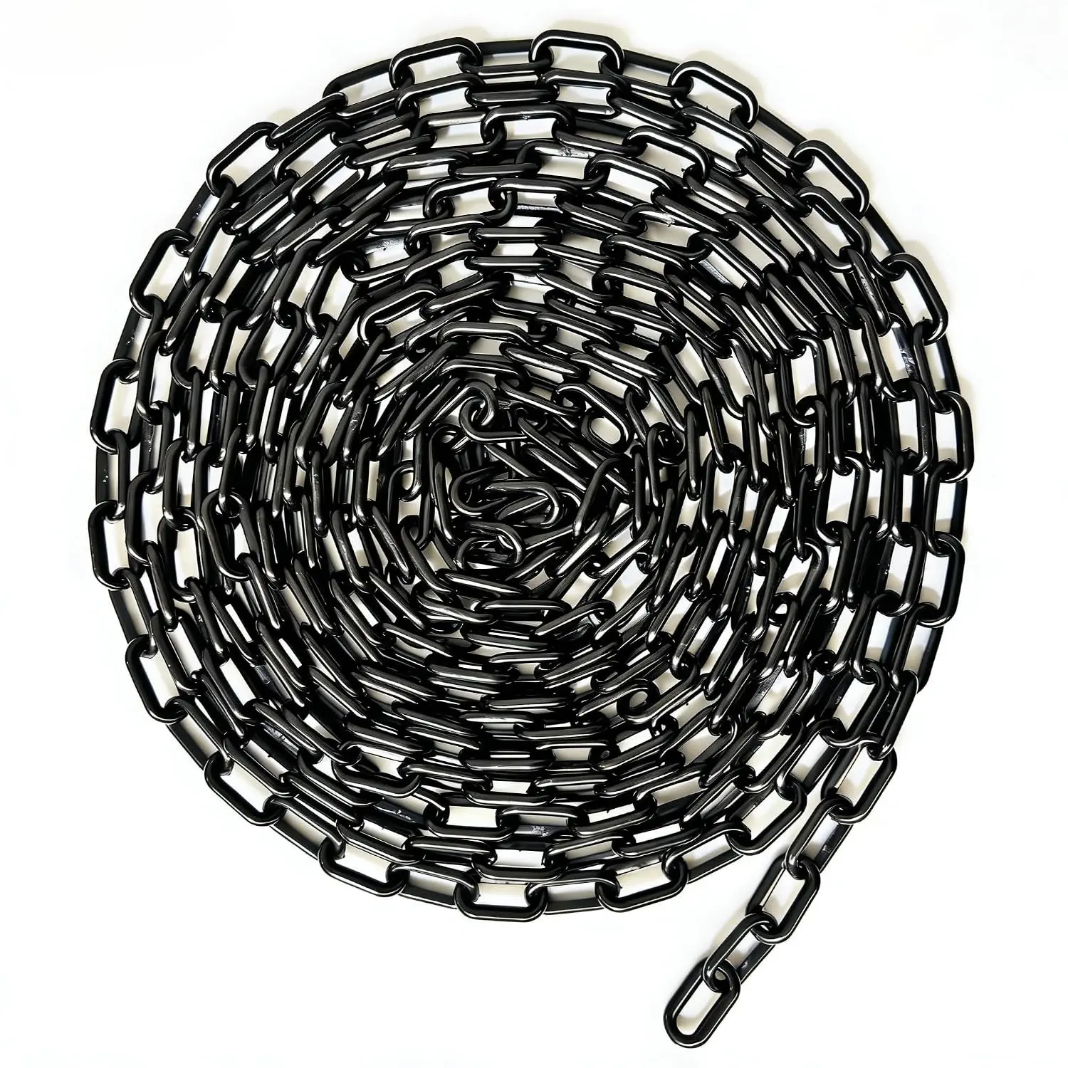 Black Plastic Chain 25ft, 1.42" Link, High Visibility Plastic Chain Barrier for Crowd Control, Parking Lot, Driveway, Construction, Fence, Indoor & Outdoor (25ft)