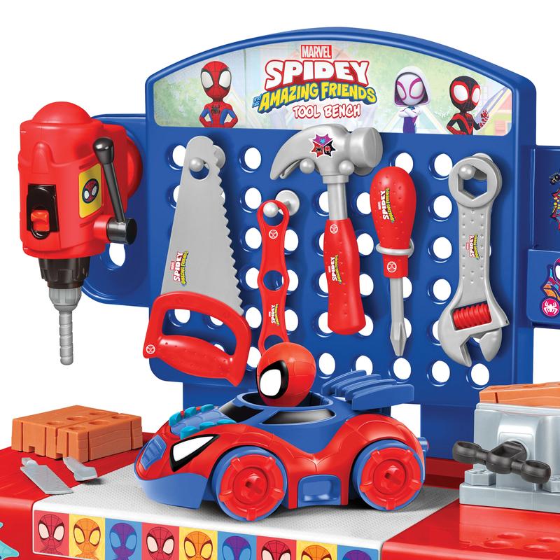 Marvel Spider-Man | Spidey and His Amazing Friends | Team Nascar | Transformers Pit Stop Tool Bench Playset - Pretend Play & Real Tool Fun for Kids Age 4+; Official Licensed Marvel Spider-Man | Spidey and His Amazing Friends | Team Nascar | Transformers Pit Stop Tool Bench Playset - Pretend Play & Real Tool Fun for Kids Age 4+; Official Licensed