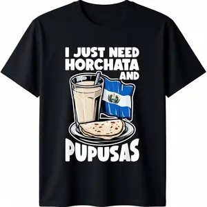 Horchata Pupusas El Salvador Inspired T-Shirt Design Menswear Top