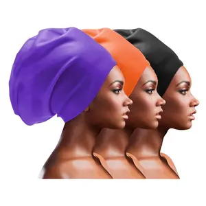 Extra Large Swim Cap for Braids and Long Hair Extensions, Waterproof Silicone Ear Bath Pool Shower Hat, Easy to Wear, Keeps Hair Dry