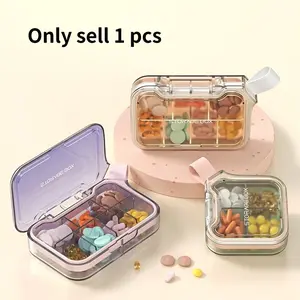 4/7 Compartment Sealed Pill Box, Medicine Organizer, Food-Grade Polycarbonate Travel Medication Storage Container, Moisture-Proof with Safety Lid, Portable Design for Daily Use