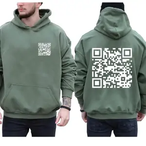 Funny FU QR Code Hoodie for Men & Women Casual Everyday Wear with Pocket Top