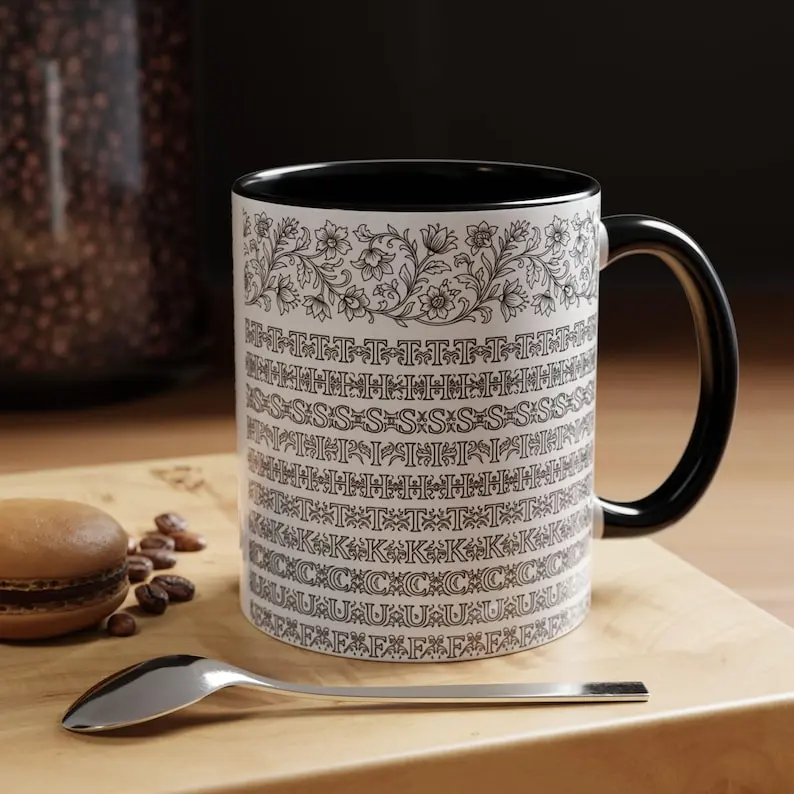 Funny Floral Hidden Message Mug, Fxxk This Shit Coffee Cup, 11oz & 15oz, Sarcastic Gift For Friends, Coworkers