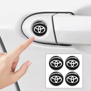 4/10/15Pcs Epoxy resin Car Door Lock Keyhole Protection Sticker Emblem Decoration Decals Auto Accessories For Toyota Corolla Camry C-hr RAV4 Yaris Vios Hilux Prius Highlander Alphard Land Cruiser Auris Avensis Camry Car Styling
