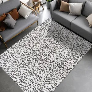 Velvet + soft, comfortable fashionable style leopard print pattern printed carpet, home decoration carpet, living room large carpet, sofa cushion, door mat, coffee table mat, bedroom carpet, bedside carpet, Animal printed rug